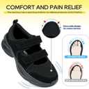 ORTOREX Women's Orthopedic Arch Support Sandals Diabetic Walking Shoes (11, Black)