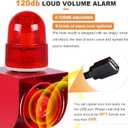 Heavy-Duty 120dB Industrial Siren Alarm | Adjustable Volume & IP65 Outdoor Siren with Strobe Light for Business, Warehouse, Machinery, Residence Security, AC 110V