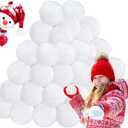 50 PCS 3 Inch Fake Snowballs,Artificial Snow Fight Balls White Realistic Snowball for Kids,Winter Christmas Decorations,Indoor Outdoor Throwing Games,Party Gifts