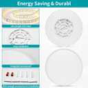 24'' Large Flush Mount Ceiling Light Fixture Dimmable with Remote Control