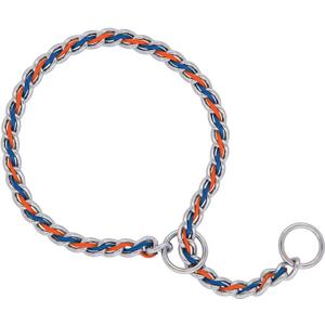 Laced Chain Slip Collar (20-inch x 3.5 mm, Blue/Orange)