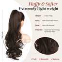 LONAI Claw Clip Ponytail Extension for Women 24 Inch Curly Wavy Ponytails Extensions Clip in Ponytail Hair Extensions Pony Tail Clip on Ponytails Hair Piece (Dark Chocolate Brown)