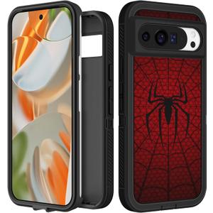 for Google Pixel 9 Pro XL Case - Women Girls Boys Cute Cover Girly Aesthetic Kawaii Unique Design Teens Cool Funny Red Heavy Duty Shockproof Protective Phone Case for Pixel 9 Pro XL 6.8 Inch