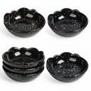 Ceramic Dipping Bowls Set of 6, Color Speckled Design, 3.5-Inch Small Sauce Dishes, Perfect for Sushi, Soy Sauce (Black)