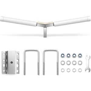 Lounsweer Boat Trailer V Guide Kit for 3" x 3" Front Cross Member, 2 Layer Hot Dipped Galvanized Steel with HDPE Plate, Includes Bracket and U Bolts for Bow Rest Centering Support Marine Saltwater