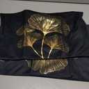 Ginkgo Leaf Decorative Lumbar Throw Pillow Covers Gold Black Small Couch Cushion Covers 12x20 Pattern Modern Square Pillowcase Set of 2 for Bench Sofa Bed Bedroom Living Room Home Decor