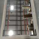 Medicine Cabinet Mirror 24 x 36 Inch Farmhouse Bathroom Mirror Door Solid Wood Storage Cabinet with Adjustable Shelves, Wall Mounted for Bathroom Living Room, Grey