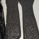 Jigfar Women's Sexy Elegant Rhinestone Embellished Velvet Party Club Night Bodycon Formal Evening Maxi Dress, XL