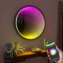 3D LED Infinity Mirror Light  Multicolor Tunnel Lamp with Smart APP & Remote Control, Cool RGB Art Light for Home Decor, Bedroom, Living Room, Party, Bar & Gaming (Circle -19.7 in/50 CM)