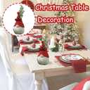 Christmas Tree Table Decor Artificial Mini Xmas Tree Decor for Tables Red Berry  Pine Branch with Cute Dwarf Base for Winter Party Home Indoor Home Fireplace Mantel Decorations (Styl 3)