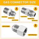 AMI PARTS 72" Flexible Gas Line Kit Yellow Coated, Gas Hose Connector Kit for Dryer, Stove, Water Heater,5/8" OD(1/2" ID) Stainless Steel Gas Line with Connector 1/2" MIP &1/2"FIP & 3/4"MIP Fitting