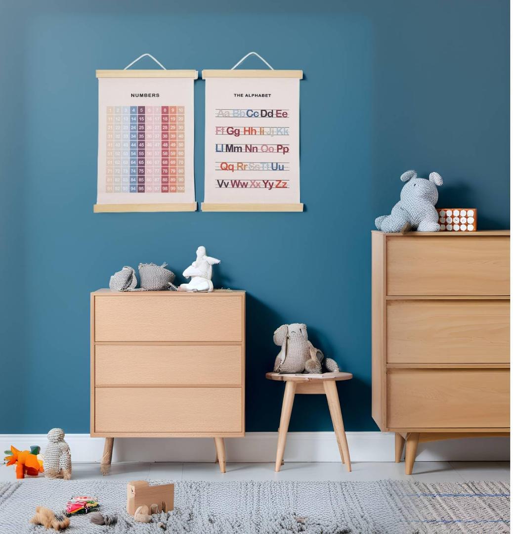 LZEAYINN Numbers Poster Hanger Frame Set of 2, Nursery Wall Decor, ABC Banner Poster Wall Art with Wooden Frames, Alphabet Banner Wall Hanging Decor for Toddler Playroom Nursery, 12x16 Inch LZEAYINN Numbers Poster Hanger Frame Set of 2, Nursery Wall Decor, ABC Banner Poster Wall Art with Wooden Frames, Alphabet Banner Wall Hanging Decor for Toddler Playroom Nursery, 12x16 Inch