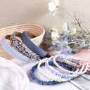 Giantree 7 Pack Headbands for Women Girls, Non Slip Floral Padded Headbands, Cute Pearl Headband for Girls Vintage Wide Headband