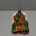 12 Inch Black History Month Kente African American Black Angel Tree Topper with Lights Standing Afrocentric Treetop Traditional African Kente Print for Kwanzaa African-American History Decorations