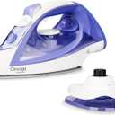 Cordless Iron for Clothes, 1550W 2-In-1 Cordless/Corded Steam Iron Rapid Heating, Ceramic Soleplate, 3-Way Auto-Off, Self-Cleaning, 12.85oz Water Tank Ironing Clothes for Home, Purple