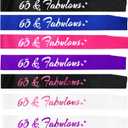2 x 60 & Fabulous Birthday Sash, 60th Birthday Gifts idea for women, Funny 60th Birthday Party Suppiles, Hot Pink+ Silver(60 & Fabulous)