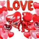 2 Pack of 27pcs Valentine's Day Balloons Love Theme Romantic Theme Party Balloons Te Amo Cupid Balloons Red Heart Balloons for Romantic Proposal Wedding Anniversary Party Decorations