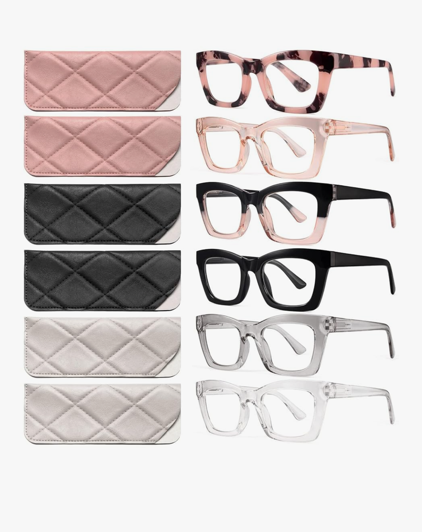 CCVOO Stylish Reading Glasses for Women, Eyeglasses, Blue Light Readers for Women, Computer Eye Glasses, Cheaters(1.25)