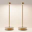 2Pack Cordless LED Table LampRechargeable Battery Operated Table Light, 3 Color Stepless Dimmable Table Lamp, Portable Table Light for Outdoor/Restaurants/Patio