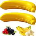 Banana Keeper On The Go Outdoor Travel Case BPA-Free Fruit Protector Portable Banana Holder Cute Carrier Storage Box 2 Pack Yellow (Banana Keeper)