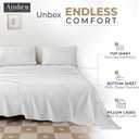 100% Organic Cotton Sheets King Size - 4 PC Organic King Size Sheets Set - Soft, Comfy, Breathable & Cooling - 16 Deep Pockets, Easy-Fit, Extra Soft Percale Bedding Set - White