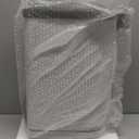 Garvee 2.6 gal / 10 L Metal Bathroom Trash Can with Lid, Slim Waterproof Garbage Can for Bedroom, Small Stepon Trash Bin with Inner Bucket, Rear Handle, Soft Close Lid, White