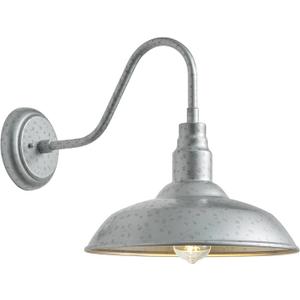 10in Dome Outdoor Gooseneck Barn Light Silver Exterior Barn Wall Lantern Farmhouse Style Outdoor Porch Wall Sconce for Patio, Yard, Garage Classic Gooseneck Lighting Fixture 1 Pack, LM2201-SV