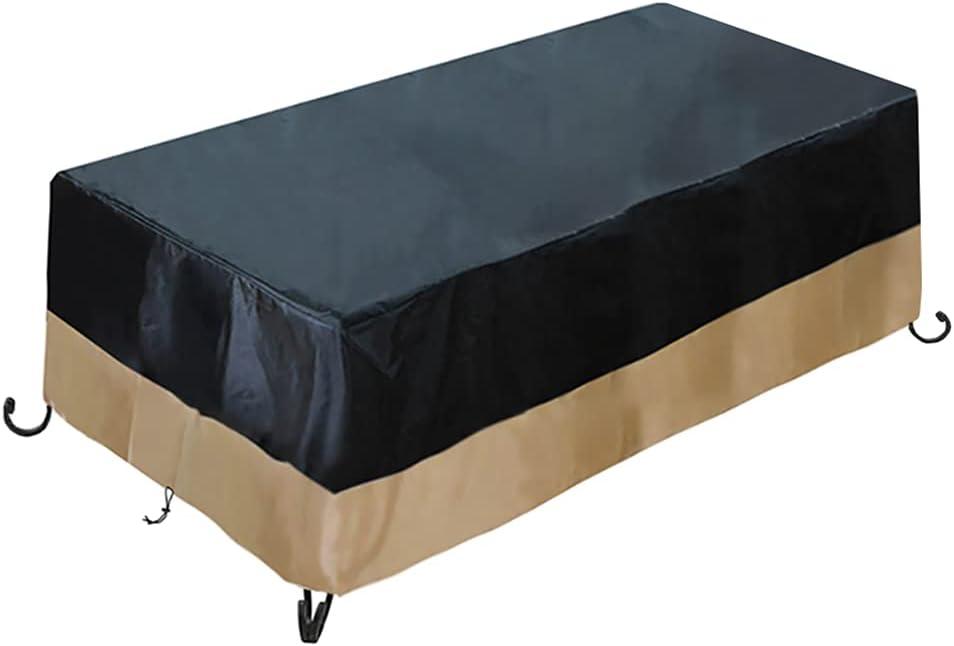 Heavy Duty Waterproof 60Inch Rectangle Fire Pit Cover for Outdoor Patio Gas Fire Table,60"L X 38"W X 24"H,Weather Resistant,Black