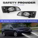 Fog Lights for 2003 2004 2005 Accord 2DR Clear Fog Light Kit with Wiring Harness& Switch Driving Bumper Light
