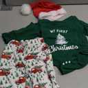 Baby Boy Christmas Outfit My First Christmas Long Sleeve Bodysuit Pants Santa Hat 3-Piece Clothes Set Size 3-6M
