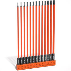 XOOL 13-Piece Long Torx Security Bit Set, 6-Inch (150mm), TT7TT40, Magnetic S2 Steel, 1/4" Hex Shank, CNC Precision Tips for Impact Drivers