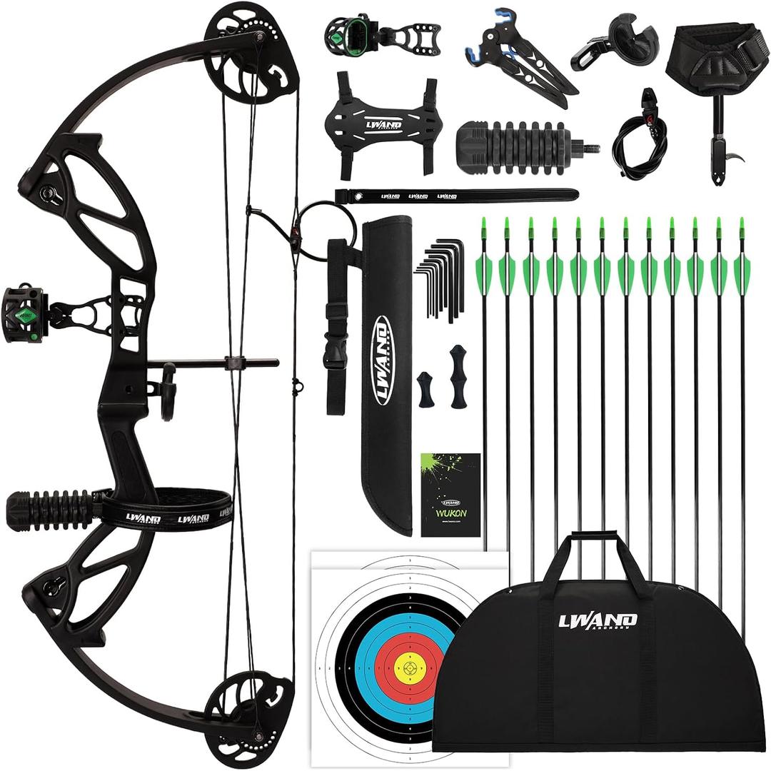 Compound Bow Set for Youth,Beginners Bow and Arrow Set,Right Handed,Draw Length 18"-27",10-30Lbs Draw Weight,260fps, Luxury set