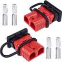 BFXM Anderson Connector 2 Pcs, 175 Amp 12v Batteries Quick Connect/Disconnect Plug Kit, Connectors for 1/0 AWG Cables, for Car Bike ATV Winches Lifts Motors More, Red