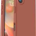 Vooii Compatible with iPhone 16 Case, Liquid Silicone Upgrade [Camera Protection] [Soft Anti-Scratch Microfiber Lining] Shockproof Phone Case for iPhone 16 6.1 inch - Caramel