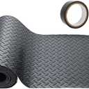 21FT x 16IN Garage Floor Mat, 4 x 7 FT Cover Area Diamond Plate PVC Garage Flooring Roll, 1.5mm Thick Rubber Flooring Rolls, PVC Flooring Roll for Home, Gym, Garage, and Vehicles