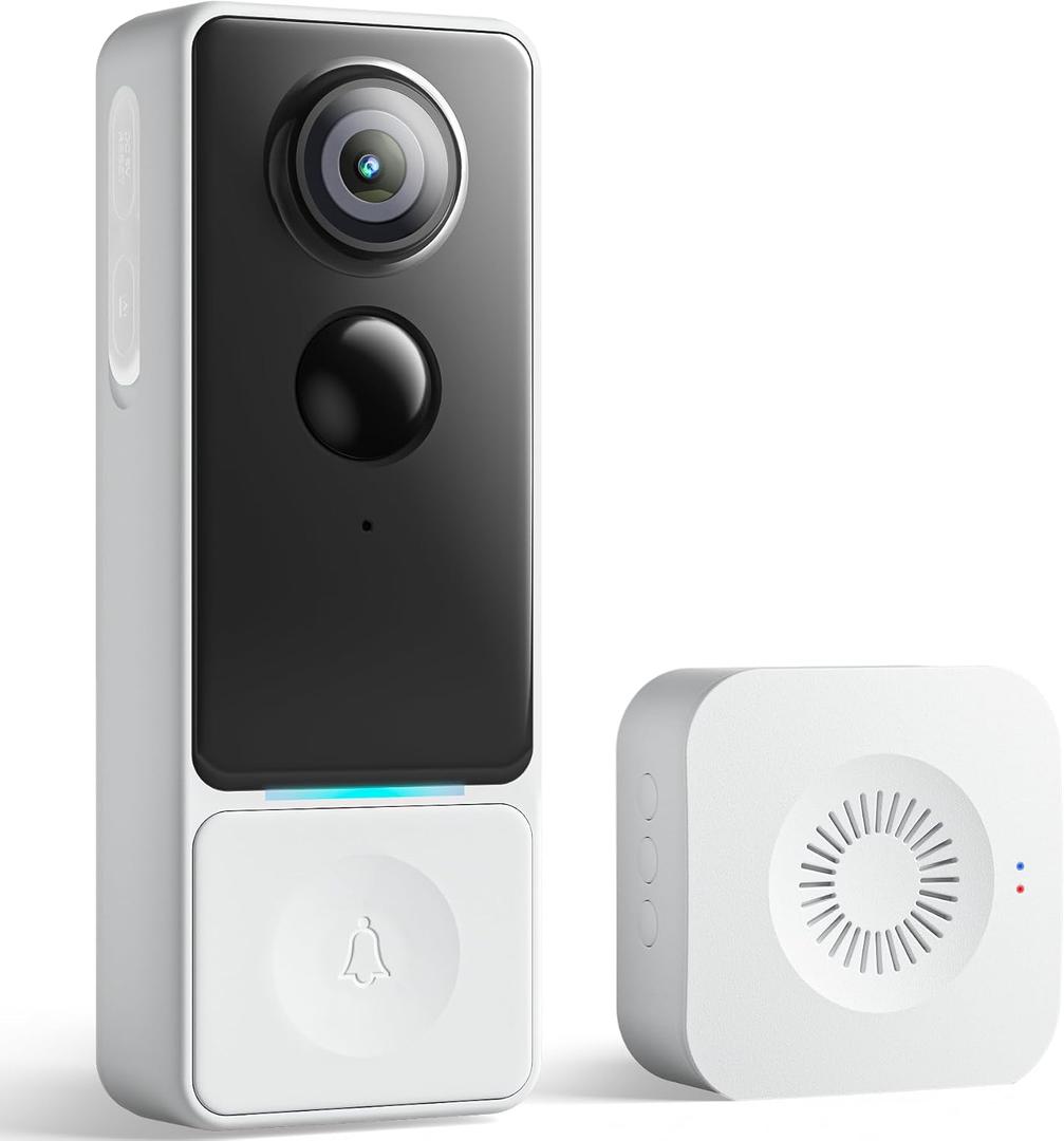 3MP Camera Doorbell Camera Wireless Video Doorbell 2K HD- No Subscription Required, Free Human Motion Detection, Package Detection, Battery Powered, Works with Alexa &Google Assistant,2.4GHz WiFi Only