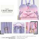 KL928 Girls Mini Backpack Bowknot Polka Dot Cute Small Daypacks Convertible Shoulder Bag Purse for Women
