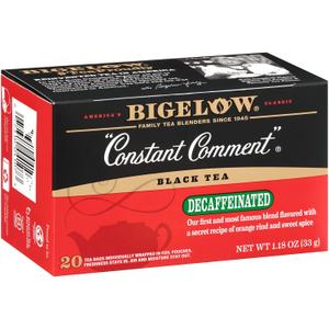 Bigelow Decaffeinated Constant Comment Black Tea Bags, 20 Count Box (Pack of 6) Decaf Black Tea, 120 Tea Bags Total