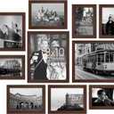 upsimples 10 Pack Picture Frames Collage Wall Decor for Mounting or Tabletop Display, Photo Gallery Frame Set for Family, Multi Sizes Including 8x10, 5x7, 4x6, Brown