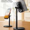 Lamicall Cell Phone Stand for Desk - [Height Angle] Adjustable Sturdy Desktop Phone Holder, Office Gifts for Mothers Day Accessories for iPhone 17 16 15 14 13 Pro Max, iPad Tablet Switch, 4-10"