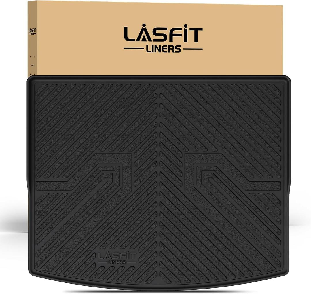LASFIT Cargo Mat for Kia Seltos 2026 2025 2024 2023 2022 2021 | (Only Fit with Cargo Floor in the Lower Position) All Weather TPE Custom Fit Cargo Trunk Mat Accessories, Black