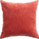 Creative Co-Op Cotton Velvet Square Pillow, Rust Finish, 18" x 18" x 1.5"