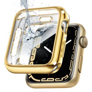 top4cus Environmental Anti-Scratch Soft TPU Lightweight 41mm Iwatch Case All-Around Protective Screen Protector Compatible with Apple Watch Series 7 Series 6/ SE/ 5/ 4 Series 3/ 2/ 1 - (41mm, Gold)