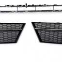 X AUTOHAUX No.8VD807681 Front Lower Hood Bumper Grille Grill Fog Light Grille Cover for Audi A3 A3PA 2017-2020 Sport Style Black 1 Set