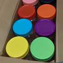 novelinks 16 Pack Plastic Jars 16 oz With Colorful Lids Wide-mouth Mason Jars 16 oz With Lids Plastic Containers For Storge Decoration (16)