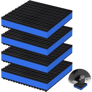 4P Anti Vibration Pads 4'' X 4'' X 7/8" Sound Isolation Ribbed Rubber Mats With EVA Center, Heavy Duty Vibration Isolation Pads for Air Compressos, Conditioner, Treadmill, HVAC Washer Dryer