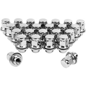 M12x1.25 Lug Nuts 24 pcs Compatible with Frontier NP300 Titan (Non XD) 13/16" 21mm Hex 1.46x1.18 Chrome OEM Factory Style Wheels Lug Nuts