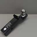 CURT 45036 Trailer Hitch Mount with 2-Inch Ball & Pin, Fits 2-in Receiver, 7,500 lbs, 2" Drop, GLOSS BLACK POWDER COAT