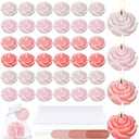 Treela 50 Set Flower Candles Wedding Favor for Guests Mini Pink Champagne Rose Shaped Tealight Candles for Return Gift Wedding Birthday Bridal Shower Housewarming Party