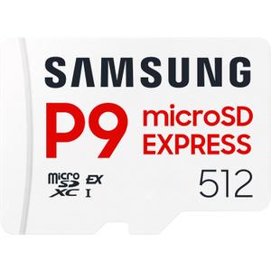 Samsung P9 Express microSD Express Card, 512GB microSDXC Memory Card, Up to 800 MB/s, for Nintendo-Switch  2, (MB MK512T/AM)